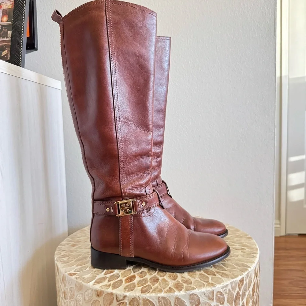 Tory Burch Alessandra Tall Leather Riding Boots size 5M